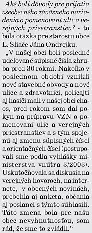 Vyjadrenie starostu obce